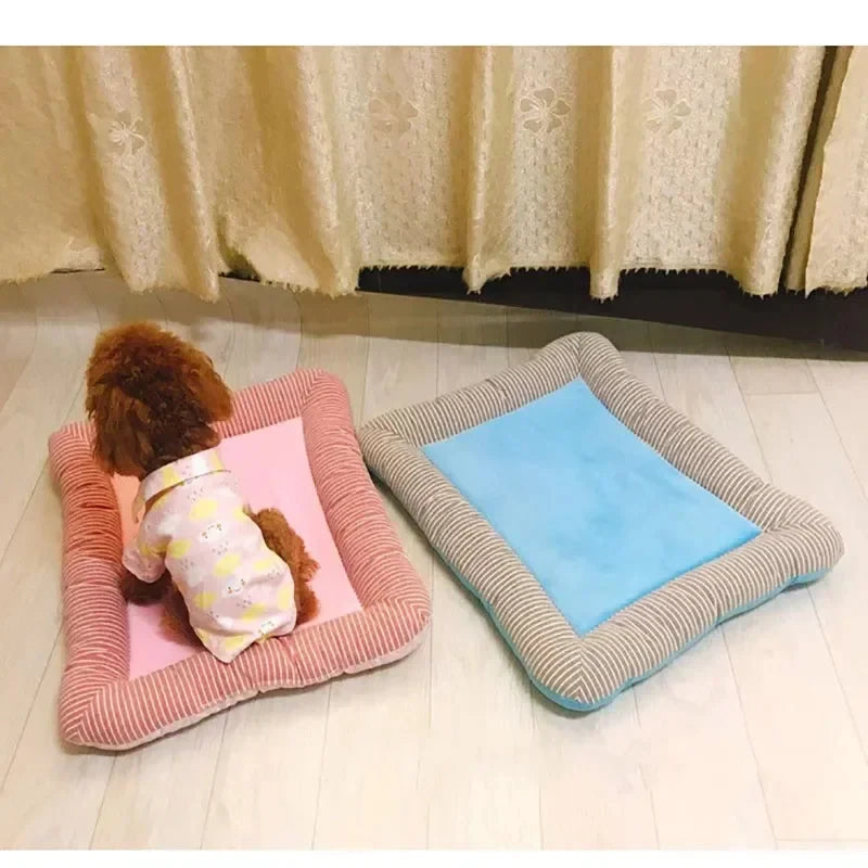 Cooling Pet Mat – Breathable Ice Silk Summer Bed for Dogs, Cats, Puppies and Kittens
