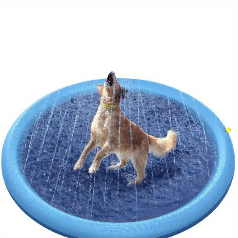 Heavy Duty Outdoor Pet Bath Basin – Non Slip Spray Water Play Mat for Dogs and Cats