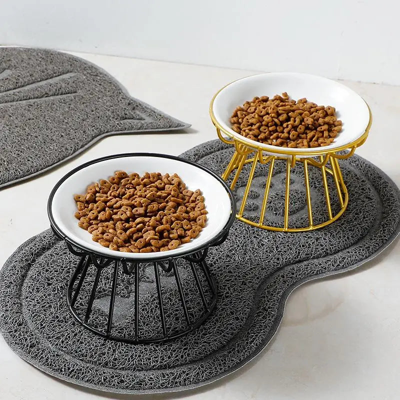 Ceramic Raised Pet Bowl Food Water Treats For Cats &amp Doggie Cat Stand Bowl Dogs Supplies Outdoor Feeding Drinking Accessories
