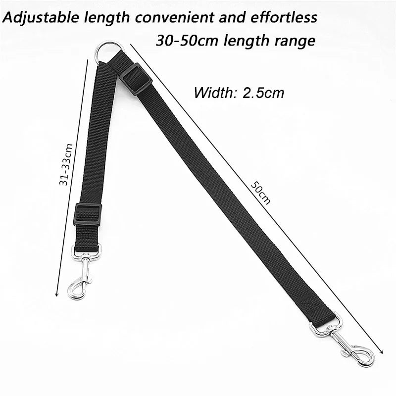 Double Twin Dual Coupler Dog Leash Two in One Strong Nylon V Shape Adjustable Pet Dog Leash Colorful Two Ways 2 Dogs Pet Lead