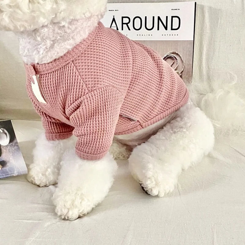Soft Dog Shirt – Autumn Winter Cute Solid Color Pet Vest for Dogs and Cats