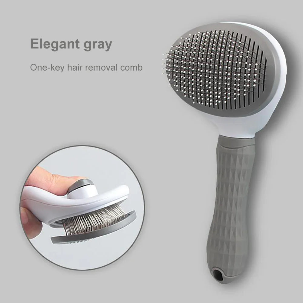 Pet Hair Remover Grooming Brush – Deshedding and Bath Brush for Long Haired Dogs and Cats