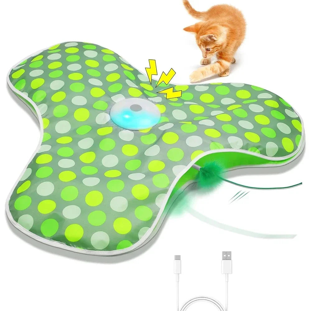 Interactive Hide and Seek Cat Toy – Motion Activated Mouse and Feather Teaser for Cats