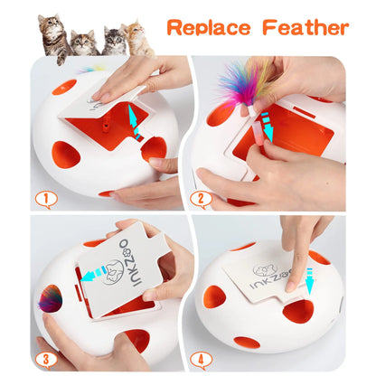 Interactive Cat Whack A Mole Toy – Automatic 7 Hole Mouse Game for Indoor Cats