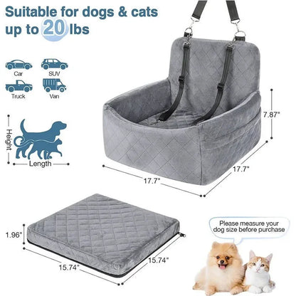 Pet Car Seat Mat – Washable Anti Slip Travel Safety Seat for Dogs and Cats