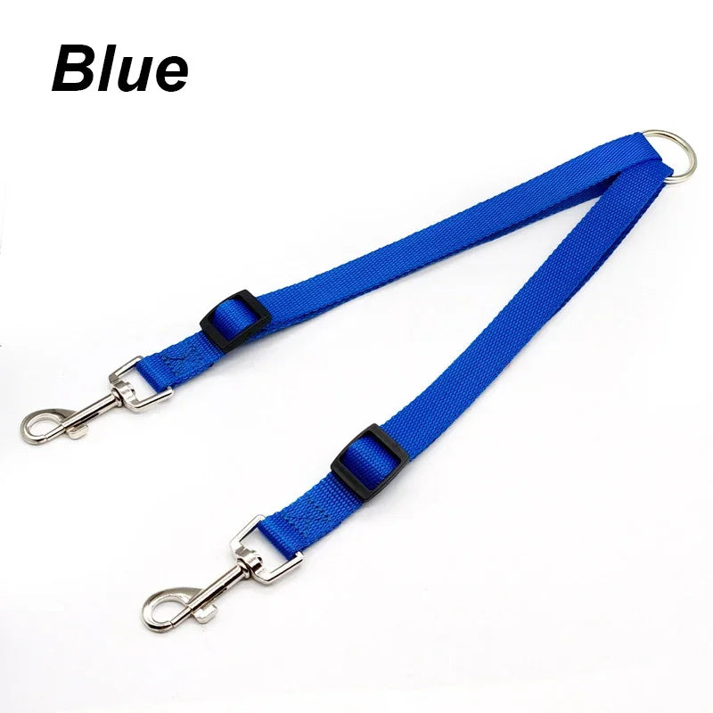 Double Twin Dual Coupler Dog Leash Two in One Strong Nylon V Shape Adjustable Pet Dog Leash Colorful Two Ways 2 Dogs Pet Lead
