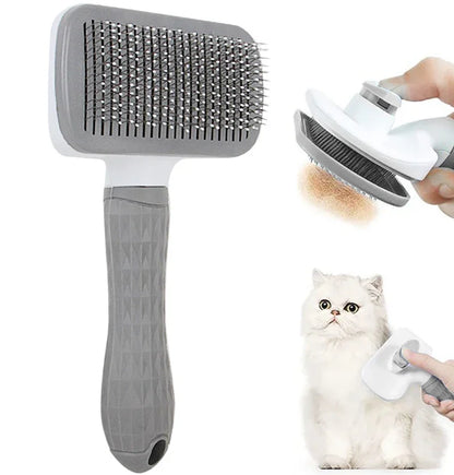 Pet Hair Remover Grooming Brush – Deshedding and Bath Brush for Long Haired Dogs and Cats