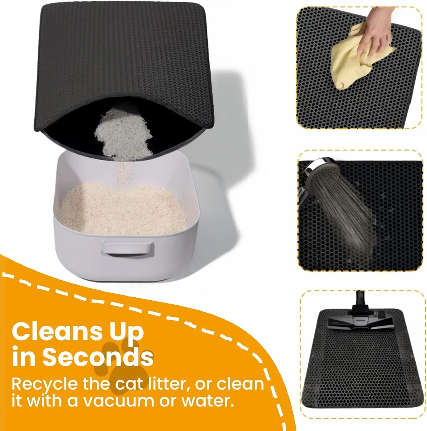 Double Layer Cat Litter Mat – Waterproof Non Slip Pet Litter Box Mat for Cats