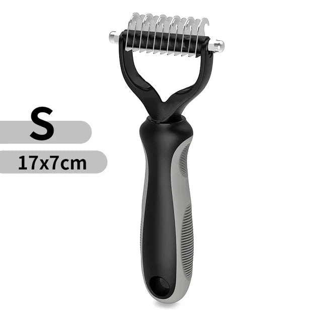 Double Sided Pet Grooming Brush – Stainless Steel Deshedding Comb for Dogs and Cats