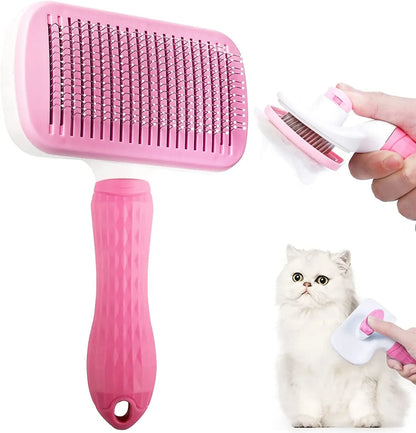 Pet Hair Remover Grooming Brush – Deshedding and Bath Brush for Long Haired Dogs and Cats