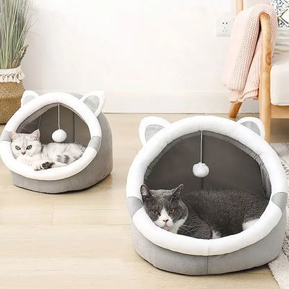 Pet Tent Cave Bed – Foldable Self Warming Sleeping Hut for Cats and Small Dogs