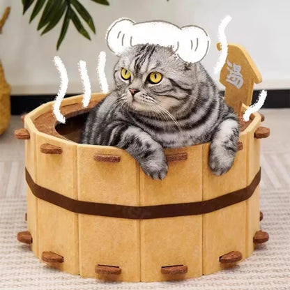 Sturdy Soft Comfortable Pet Nest Four Seasons Bathtub Cat House Fun Semi-Enclosed Felt Cat Bed For Claw Sharpening Sleeping