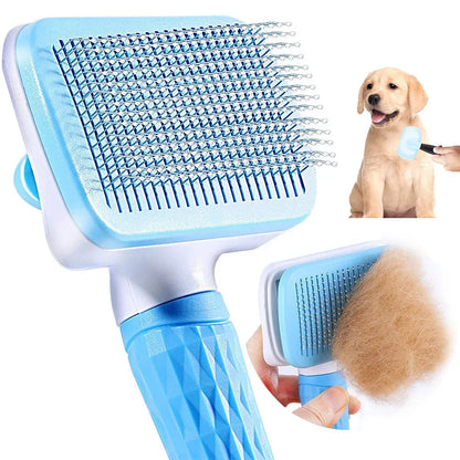 Pet Hair Remover Grooming Brush – Deshedding and Bath Brush for Long Haired Dogs and Cats