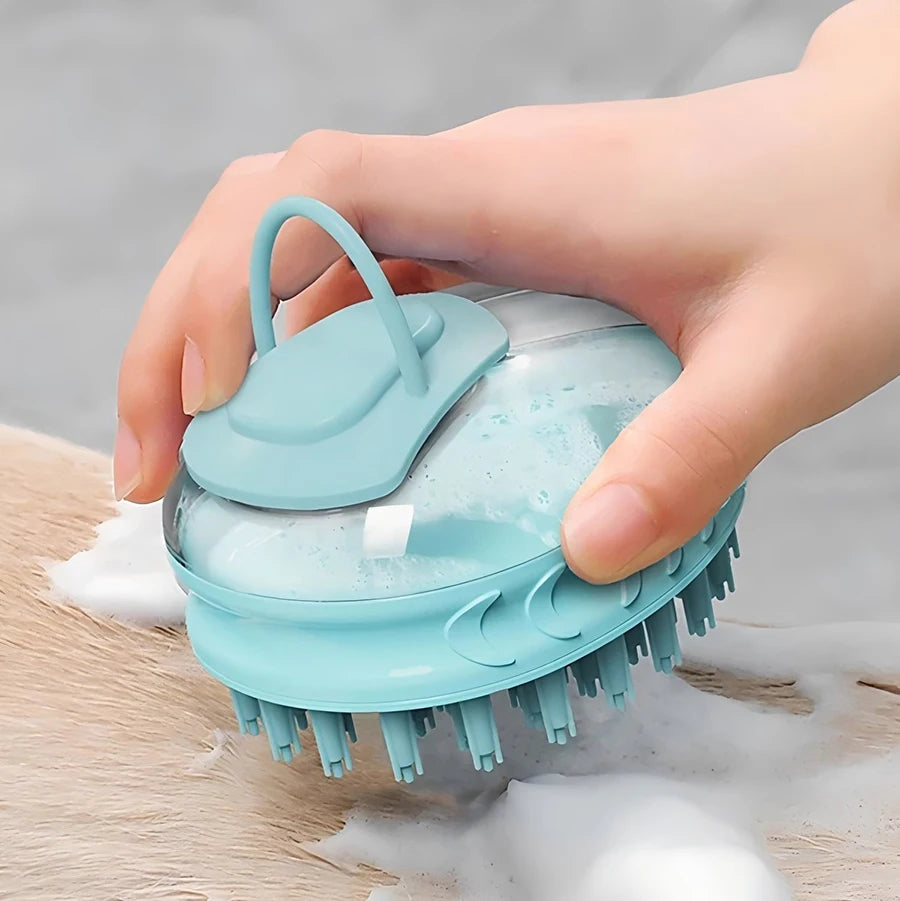 2 in 1 Pet Bath Brush – Soft Silicone Massage Comb for Dog and Cat Grooming