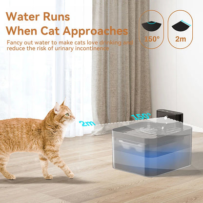 Wireless Automatic Cat Water Fountain – 2600mAh Smart Pet Water Dispenser with Infrared Sensor for Cats and Dogs