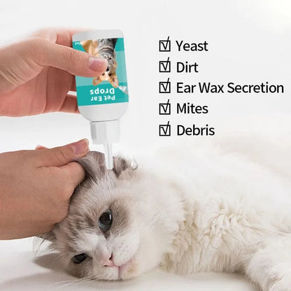 Pet ear wash Cats and dogs ear water cleaning ear mite ear drops ear drops Department care pet cleaning products