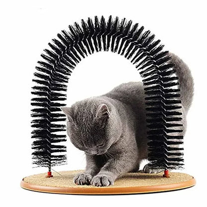 Self Grooming Cat Arch Toy – Interactive Massage Brush with Scratching Pad for Cats