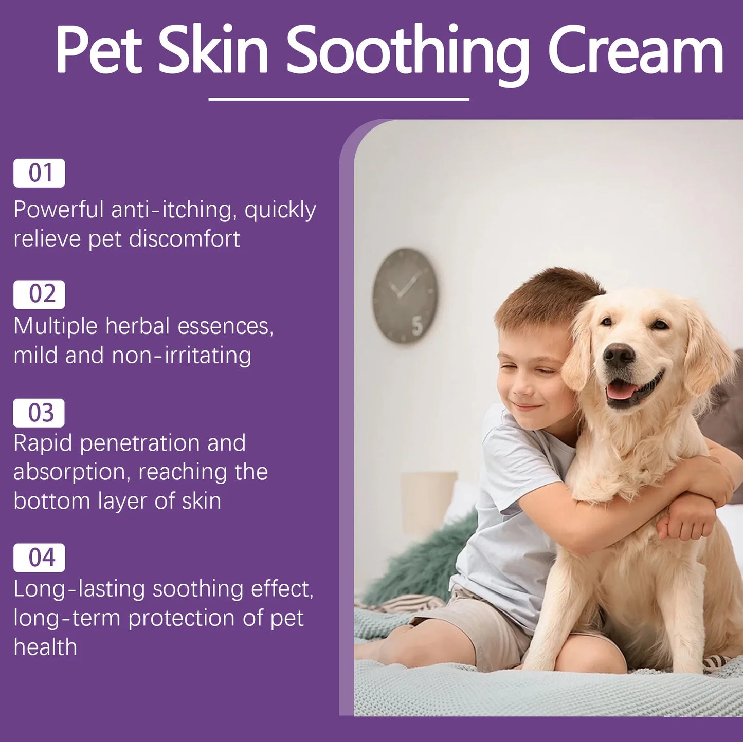 EELJOY Pet Skin Care Cream for Dogs Cats Dry Itchy Skin Relief Soothing Balm Anti Itch Lotion Allergy Treatment Paw Repair
