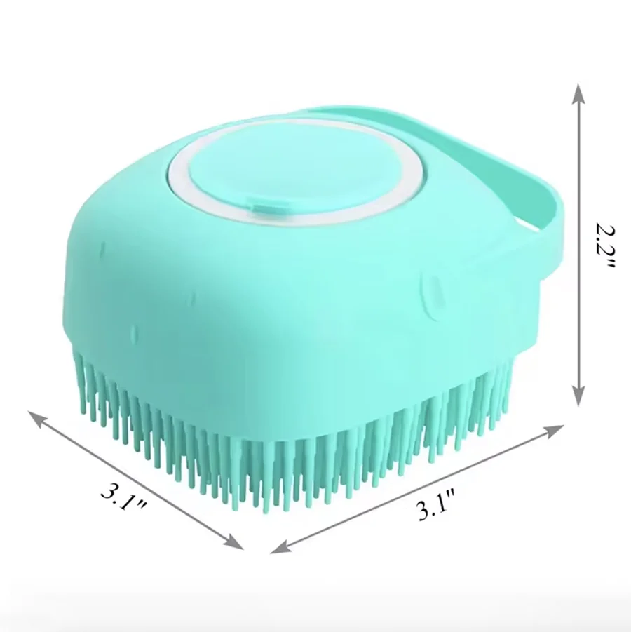 2 in 1 Pet Bath Brush – Soft Silicone Massage Comb for Dog and Cat Grooming