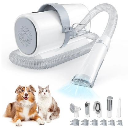 2.5L Pet Grooming Vacuum Kit – Cordless Low Noise Dog Clippers with 5 Tools and 3 Suction Modes