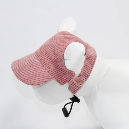 Corduroy Dog Baseball Cap – Adjustable Sun Hat for Small, Medium and Large Dogs