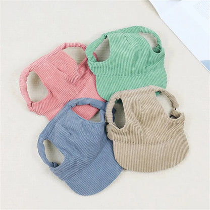 Corduroy Dog Baseball Cap – Adjustable Sun Hat for Small, Medium and Large Dogs