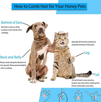 Pet Hair Remover Grooming Brush – Deshedding and Bath Brush for Long Haired Dogs and Cats