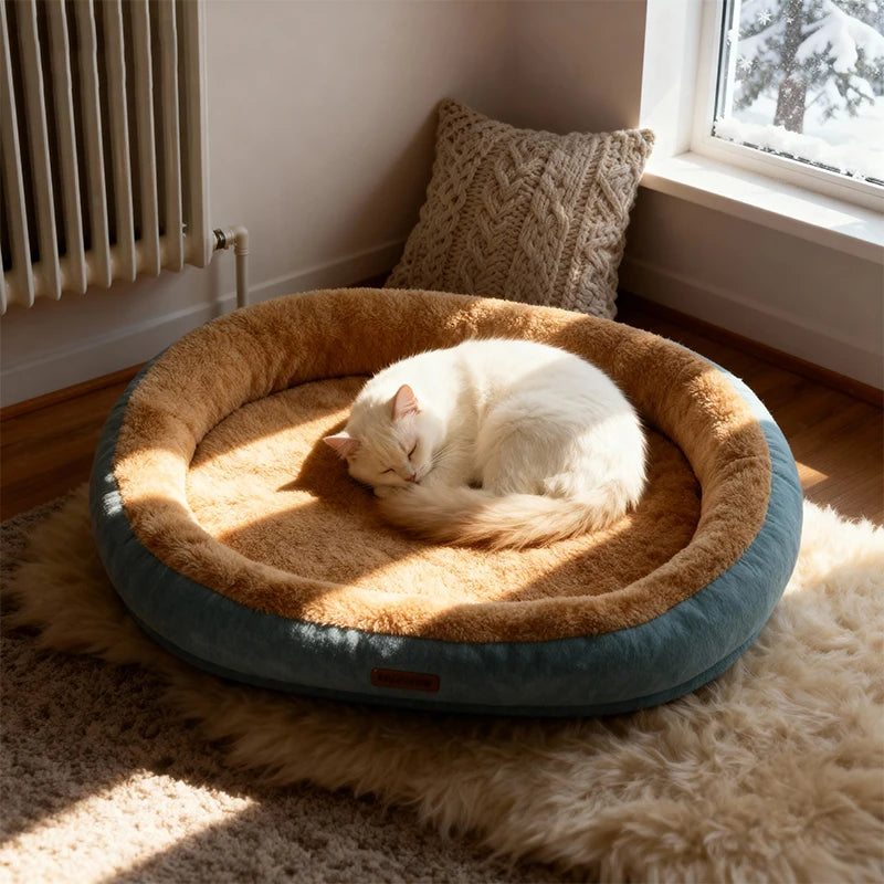 Winter Warm Small Dog Kennel Sleeping Puppy Cushion Cat Supplies  Accessories Washable Calming Sofa Cat Dog Pet Bed