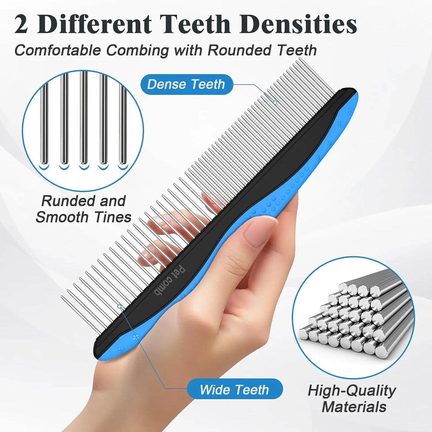 2PCS Self Cleaning Pet Grooming Set – Slicker Brush and Comb for Dogs, Cats and Small Animals