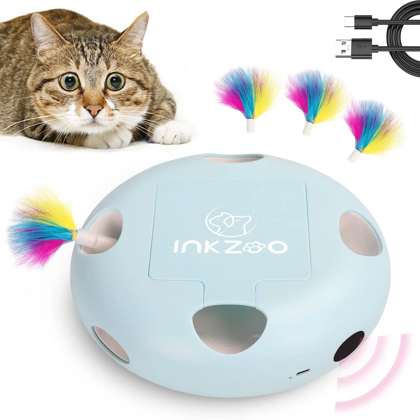 Interactive Cat Whack A Mole Toy – Automatic 7 Hole Mouse Game for Indoor Cats