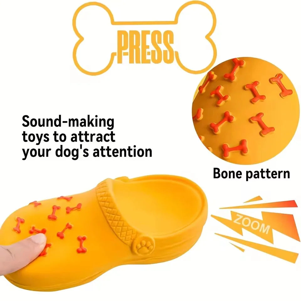 Dog Squeaky Latex Slipper Durable Chew Toy Teeth Cleaning Training Indoor Outdoor Play Small Medium Large Dogs Pet Supplies