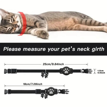 Reflective Pet Collar with AirTag Holder – Waterproof Adjustable GPS Tracker for Cats and Dogs