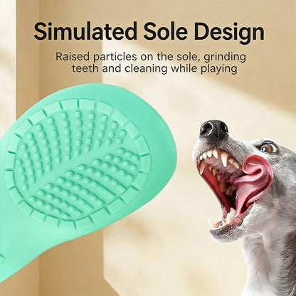 Dog Squeaky Latex Slipper Durable Chew Toy Teeth Cleaning Training Indoor Outdoor Play Small Medium Large Dogs Pet Supplies