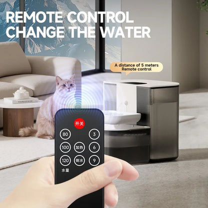 4.5L Smart Automatic Pet Water Dispenser – Remote Control Wireless Fountain with Heating for Cats and Kittens