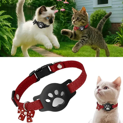 Reflective Pet Collar with AirTag Holder – Waterproof Adjustable GPS Tracker for Cats and Dogs