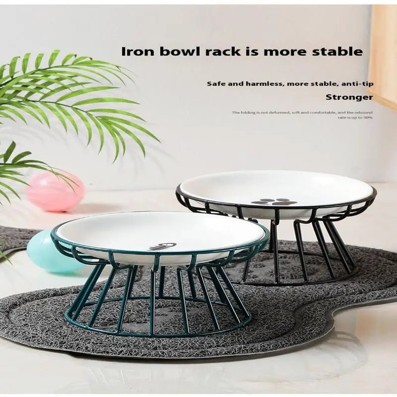 Ceramic Raised Pet Bowl Food Water Treats For Cats &amp Doggie Cat Stand Bowl Dogs Supplies Outdoor Feeding Drinking Accessories