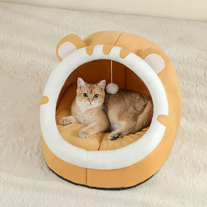 Warm Cat Cave Bed – Cozy Pet House Sleeping Cushion for Cats and Small Dogs