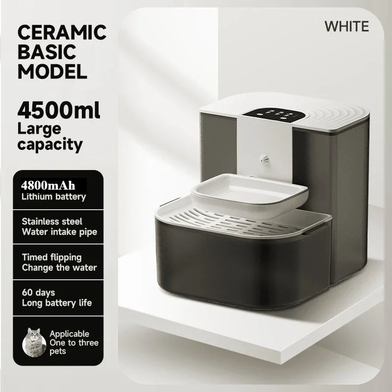 4.5L Smart Automatic Pet Water Dispenser – Remote Control Wireless Fountain with Heating for Cats and Kittens