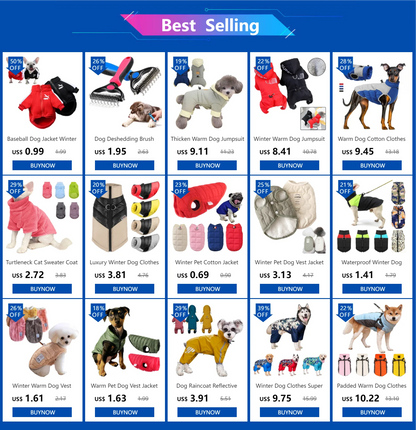 Winter Dog Harness Clothes Waterproof Warm Pet Dog Cotton Coat for Small Large Dogs Jacket French Bulldog Chihuahua Clothing Pug