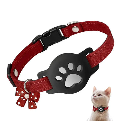 Reflective Pet Collar with AirTag Holder – Waterproof Adjustable GPS Tracker for Cats and Dogs