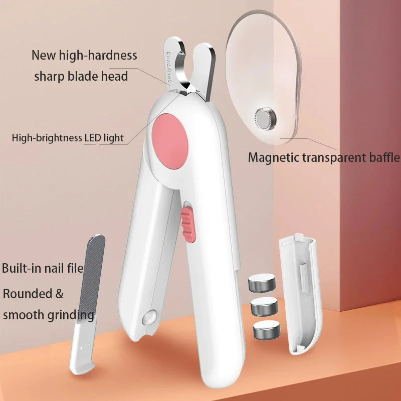LED Pet Nail Clipper – Safe Quick Trimming Tool for Dogs and Cats with Nail File