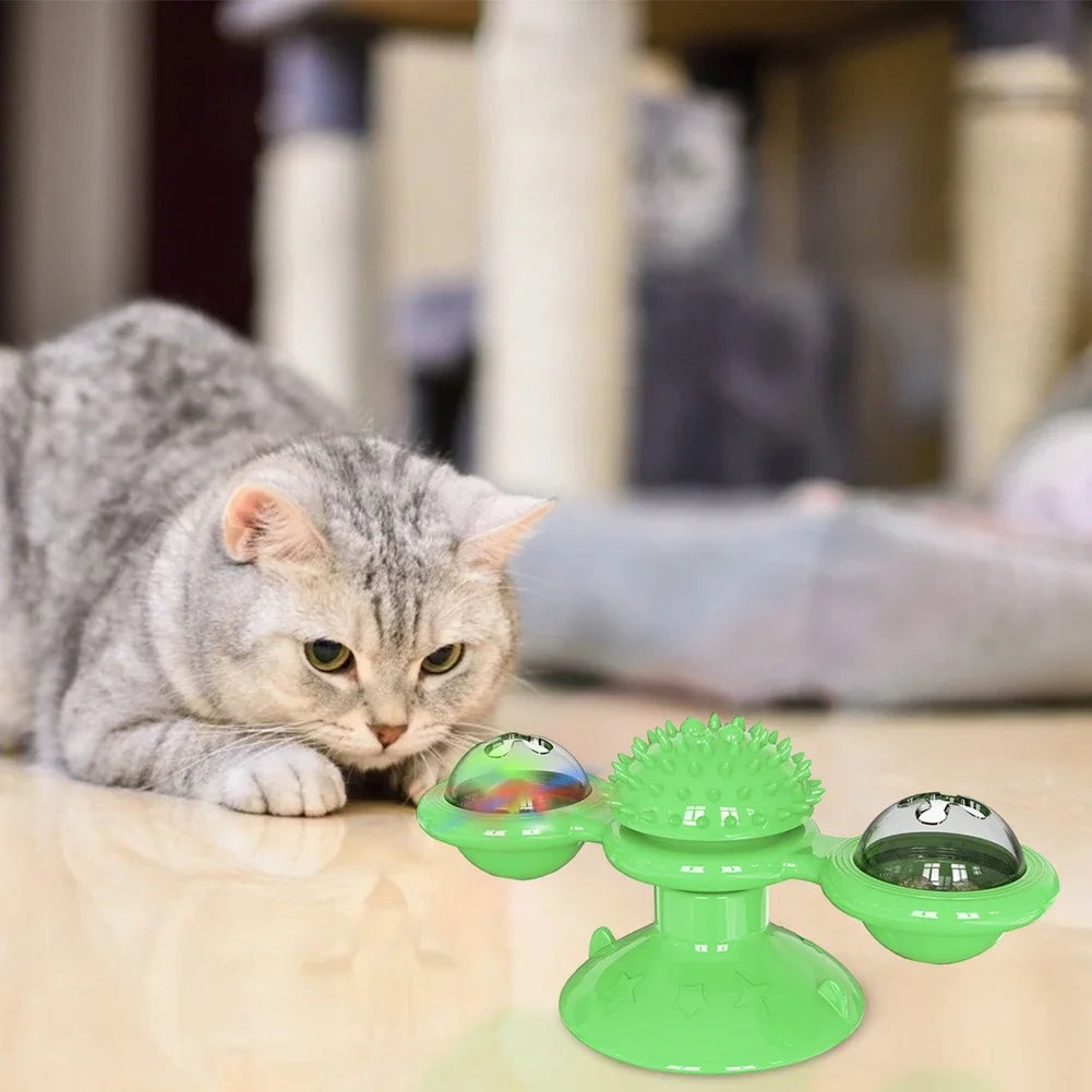Wall Mounted Spinning Cat Toy – Interactive Exercise and Massage Toy for Indoor Cats