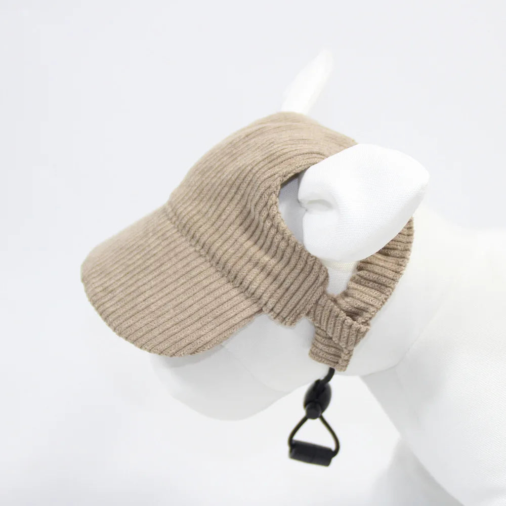 Corduroy Dog Baseball Cap – Adjustable Sun Hat for Small, Medium and Large Dogs