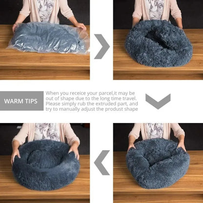 Super Soft Pet Cat Bed Plush Full Size Washable Calm Bed Donut Bed Comfortable Sleeping Artifact Suitable For Winter