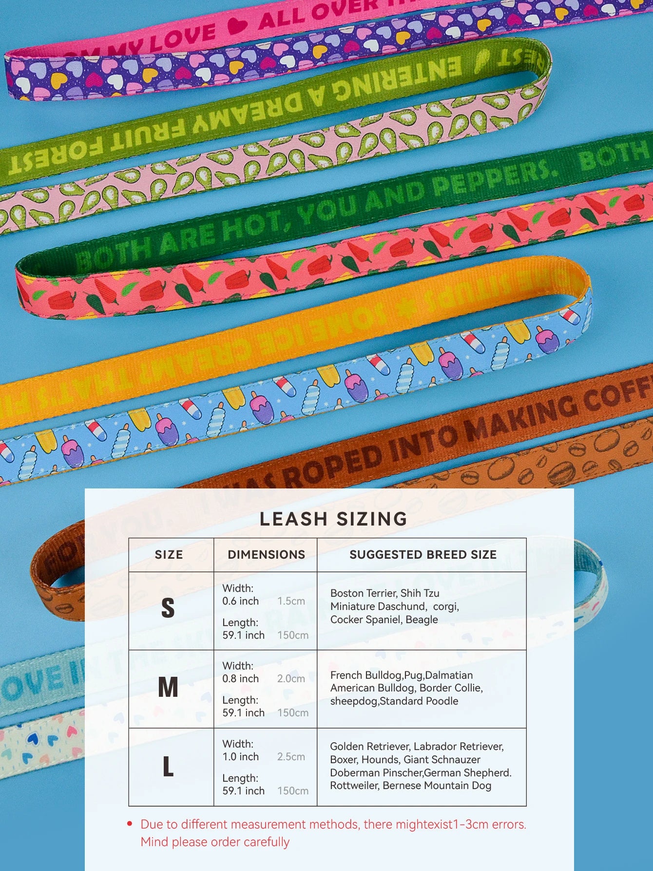 Valentine's Day and New Year Gifts for Dog Lovely Pet Traction Rope Double-Sided Printing Pet Dog And Cat