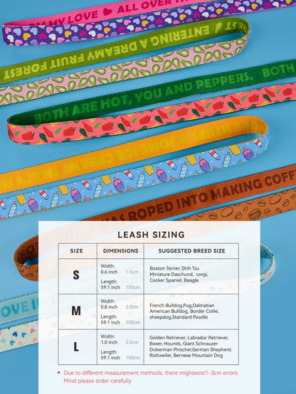 Valentine's Day and New Year Gifts for Dog Lovely Pet Traction Rope Double-Sided Printing Pet Dog And Cat