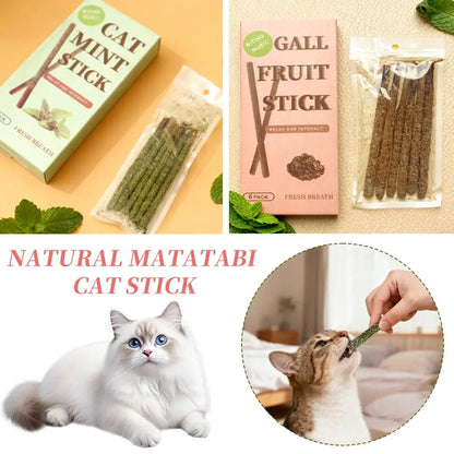 6pcs Natural Matatabi Cat Stick Mint Caught Bite Excited Rods Silvervine For Cat Teeth Cleaning Treating Pet Supply Cat Toys