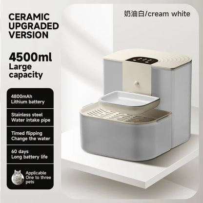 4.5L Smart Automatic Pet Water Dispenser – Remote Control Wireless Fountain with Heating for Cats and Kittens