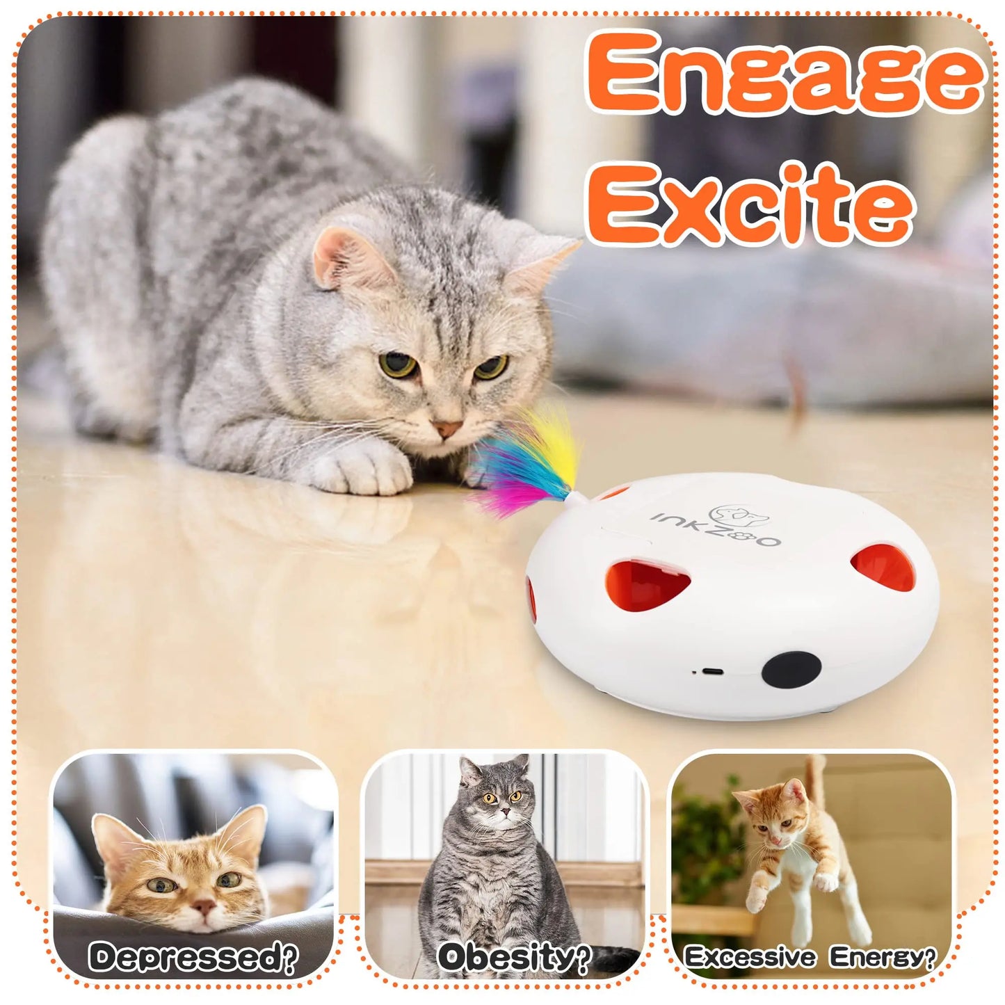 Interactive Cat Whack A Mole Toy – Automatic 7 Hole Mouse Game for Indoor Cats