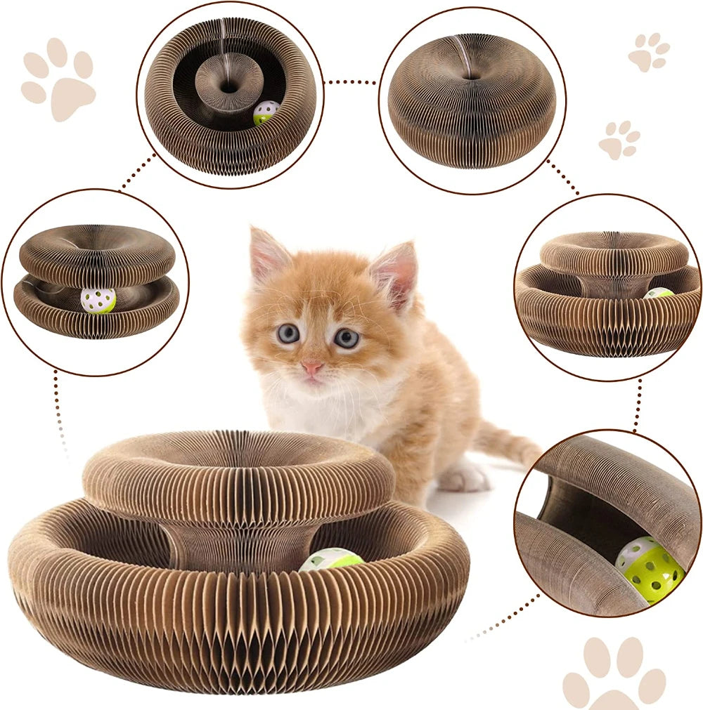 Interactive Tower Cat Toy Turntable Roller Balls Toys for Cats Kitten Teaser Puzzle Track Toy Pets Training Supplies Accessories